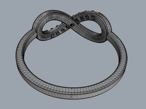 Infinity Diamond Ring 3D Print Model