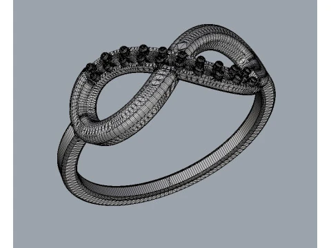 Infinity Diamond Ring 3D Print Model
