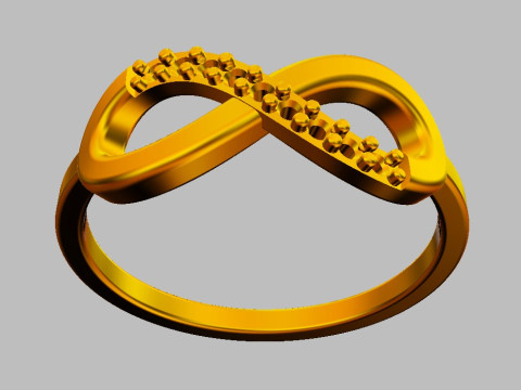 Infinity Diamond Ring 3D 打印模型