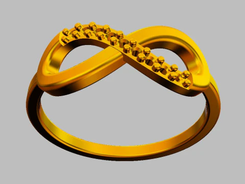 Infinity Diamond Ring 3D Print Model