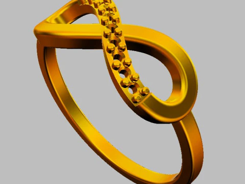 Infinity Diamond Ring 3D Print Model