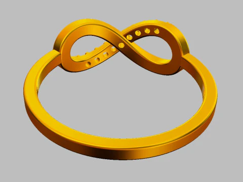 Infinity Diamond Ring 3D Print Model