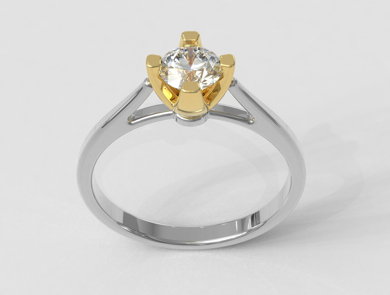 5mm Diamond Solitaire Ring Model do druku 3D .c4d .max .obj .3ds .fbx .stl .blend 