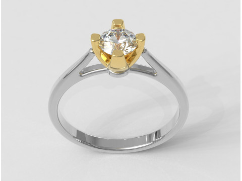 5mm Diamond Solitaire Ring 3D 프린트 모델