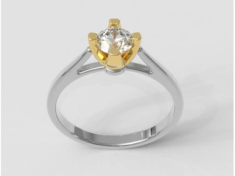 Anel solit&aacute;rio de diamante de 5 mm Modelo de Impressão 3D