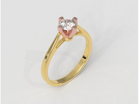 5mm Diamond Solitaire Ring Model do druku 3D