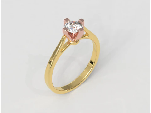 5mm Diamond Solitaire Ring 3D Print Model