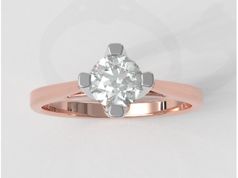 5mm Diamond Solitaire Ring Model do druku 3D