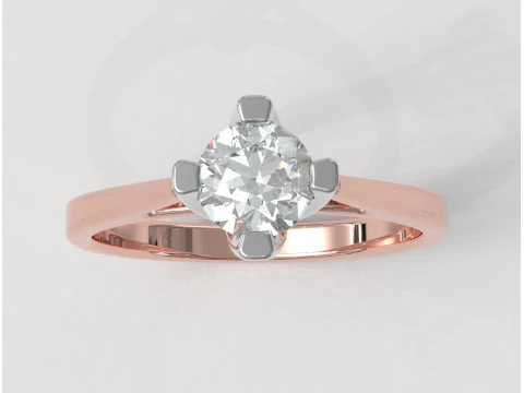 5mm Diamond Solitaire Ring 3D Print Model