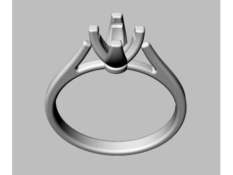5mm Diamond Solitaire Ring 3D Print Model