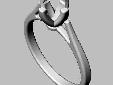 5mm Diamond Solitaire Ring 3D Print Model