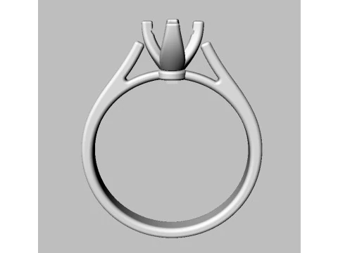 5mm Diamond Solitaire Ring 3D Print Model