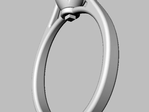 5mm Diamond Solitaire Ring 3D Print Model
