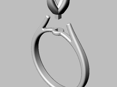 5mm Diamond Solitaire Ring 3D Print Model