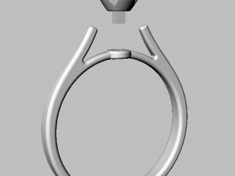 5mm Diamond Solitaire Ring 3D Print Model