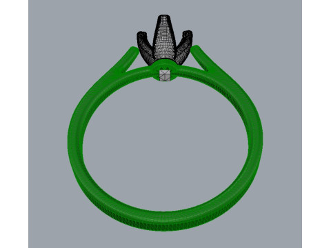 5mm Diamond Solitaire Ring Model do druku 3D