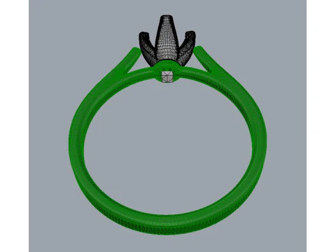 5mm Diamond Solitaire Ring 3D Print Model
