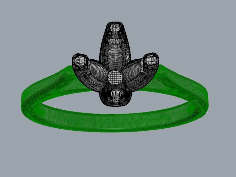 5mm Diamond Solitaire Ring 3D Print Model