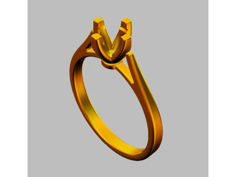 5mm Diamond Solitaire Ring 3D Print Model