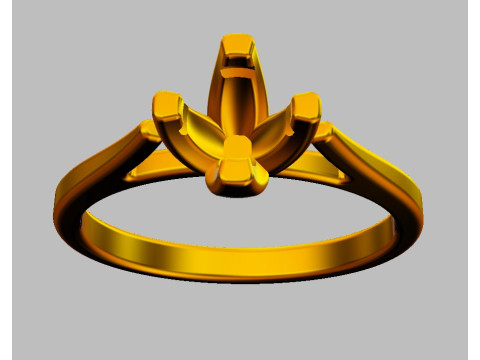 5mm Diamond Solitaire Ring Model do druku 3D
