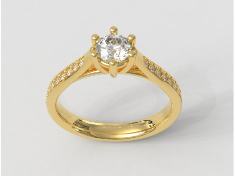 5mm Engagement Ring 3Dプリントモデル