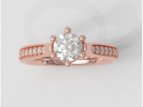 Anel de noivado de 5 mm Modelo de Impressão 3D