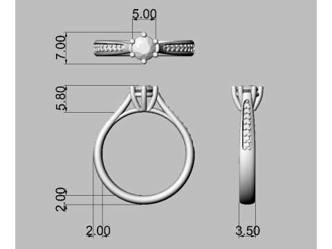 5mm Engagement Ring Modèles 3D en vedette