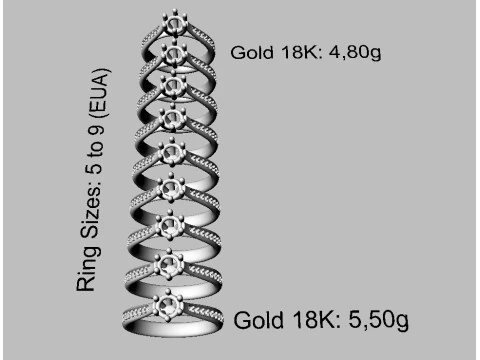 Anel de noivado de 5 mm Modelo de Impressão 3D