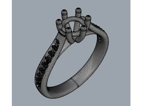 Anel de noivado de 5 mm Modelo de Impressão 3D