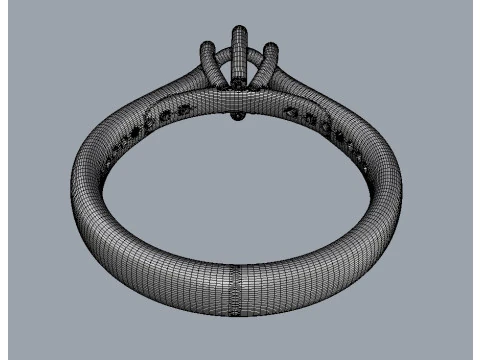 Anel de noivado de 5 mm Modelo de Impressão 3D