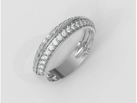 Diamond Half Band 3D Print Model