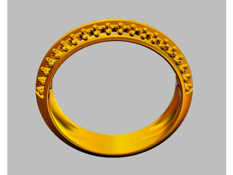 Diamond Half Band 3D Print Model