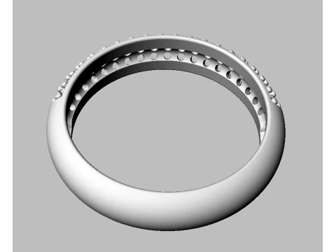 Diamond Half Band 3D Print Model