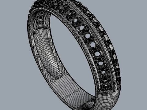 Diamond Half Band 3D Print Model