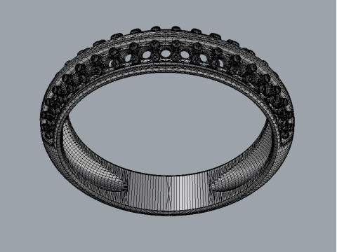 Diamond Half Band 3D-printmodel