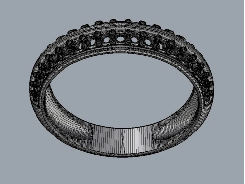 Diamond Half Band 3D Print Model