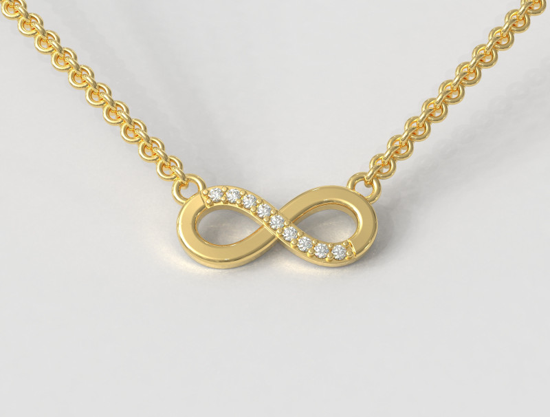 Diamond Infinity Necklace 3D Принт Модель .c4d .max .obj .3ds .fbx .stl .blend