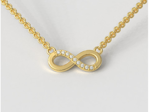 Diamond Infinity Necklace 3D Print Model