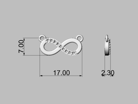 Diamond Infinity Necklace 3D Принт Модель