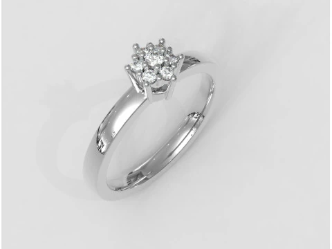 Anel de noivado de diamante Modelo de Impressão 3D