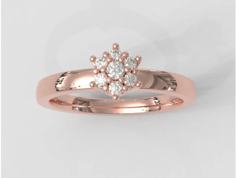 Anel de noivado de diamante Modelo de Impressão 3D