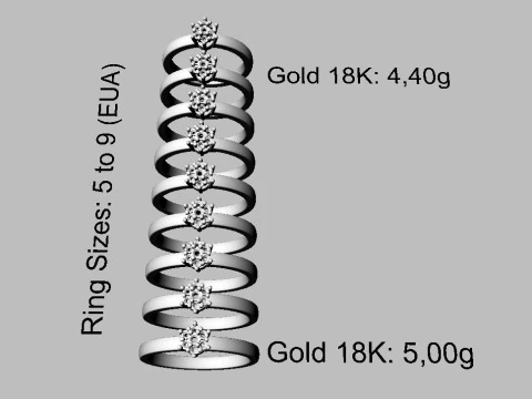 Anel de noivado de diamante Modelo de Impressão 3D