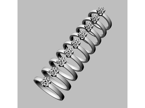 Anel de noivado de diamante Modelo de Impressão 3D