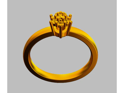 Anel de noivado de diamante Modelo de Impressão 3D
