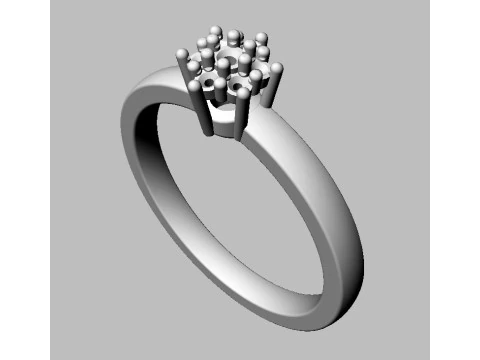 Anel de noivado de diamante Modelo de Impressão 3D