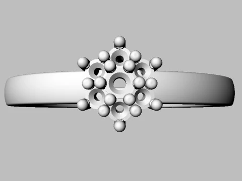 Anel de noivado de diamante Modelo de Impressão 3D