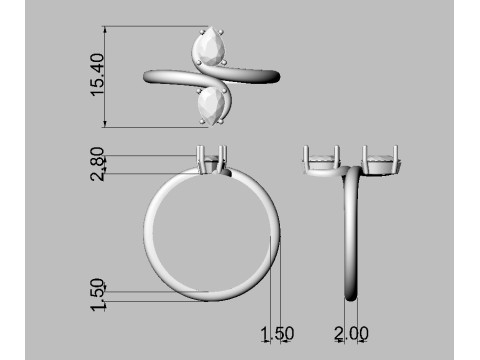 Gemstones Ring 3D 프린트 모델