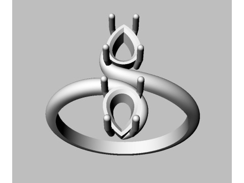 Gemstones Ring 3D 프린트 모델