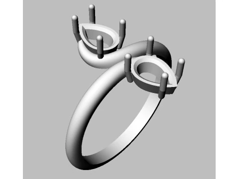Gemstones Ring 3D Print Model