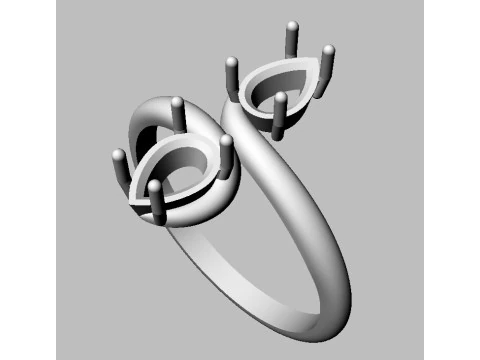 Gemstones Ring 3D Print Model